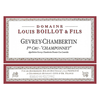 Louis Boillot Gevrey-Chambertin 1er Cru Champonnet 2022 (6x75cl)