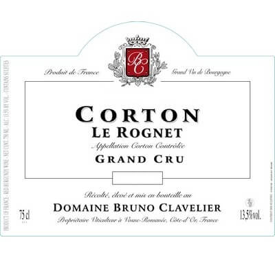 Bruno Clavelier Corton Grand Cru Le Rognet 2022 (6x75cl)