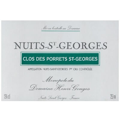 Henri Gouges Nuits-Saint-Georges 1er Cru Clos des Porrets St-Georges 2022 (12x75cl)