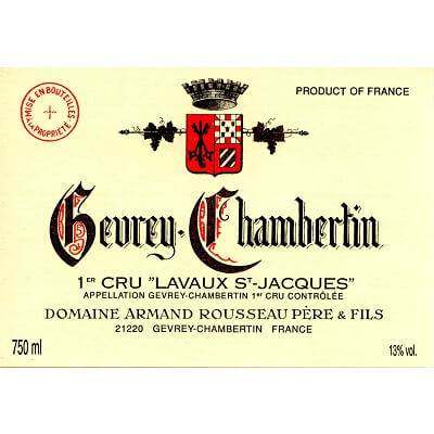 Armand Rousseau Gevrey-Chambertin 1er Cru Lavaux St Jacques 2022 (6x75cl)