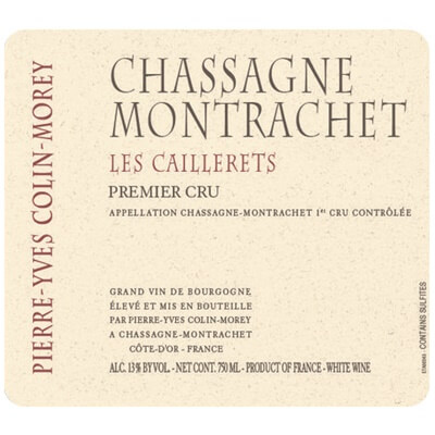 Pierre-Yves Colin-Morey Chassagne-Montrachet 1er Cru Les Caillerets 2022 (6x75cl)
