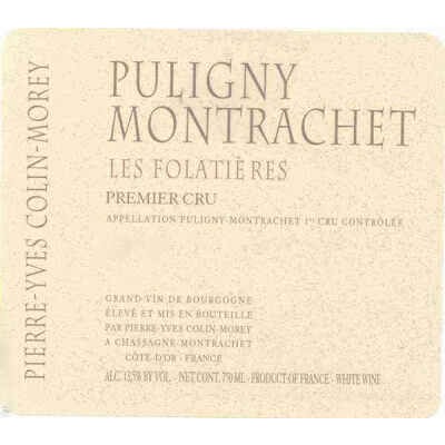 Pierre-Yves Colin-Morey Puligny-Montrachet 1er Cru Les Folatieres 2022 (6x75cl)