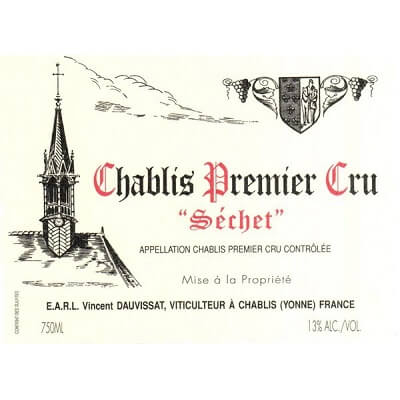 Vincent Dauvissat Chablis 1er Cru Sechet 2022 (6x75cl)