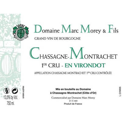Marc Morey & Fils Chassagne-Montrachet 1er Cru En Virondot 2022 (1x75cl)