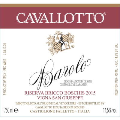 Cavallotto Barolo Riserva Bricco Boschis San Giuseppe 2017 (1x75cl)