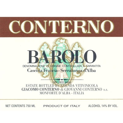 Giacomo Conterno Barolo Francia 2017 (1x150cl)