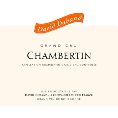 David Duband Chambertin Grand Cru 2022 (1x75cl)