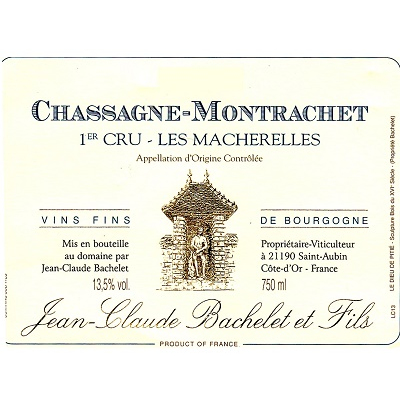 Jean-Claude Bachelet Chassagne-Montrachet 1er Cru Les Macherelles 2022 (6x75cl)