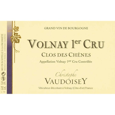 Christophe Vaudoisey Volnay 1er Cru Clos des Chenes 2022 (6x75cl)