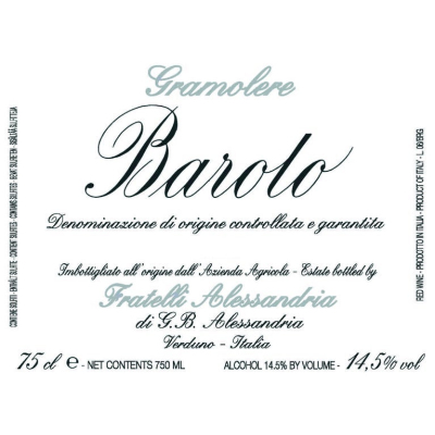 Fratelli Alessandria Barolo Gramolere 2013 (6x75cl)
