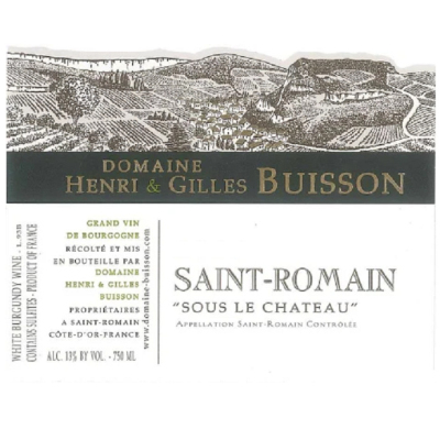 Henri & Gilles Buisson St Romain Clos Sous le Chateau 2022 (6x75cl)