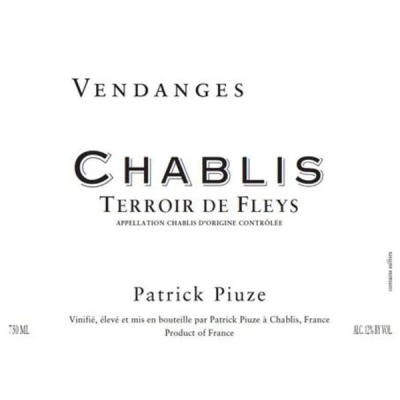 Patrick Piuze Chablis Terroir de Fleys 2022 (12x75cl)