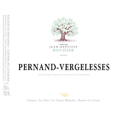 Jean Baptiste Boudier Pernand Vergelesses Blanc 2022 (12x75cl)
