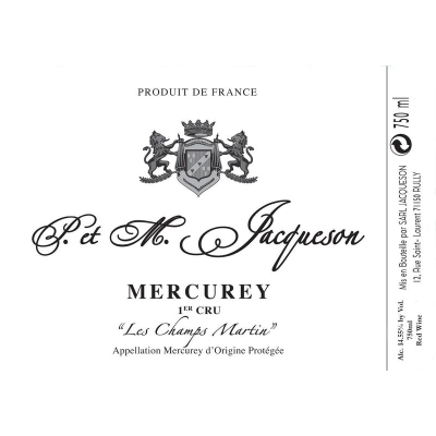 Jacqueson Mercurey 1er Cru Les Champs Martin 2022 (6x75cl)
