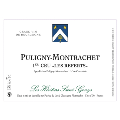 Les Heritiers Saint-Genys Puligny-Montrachet 1er Cru Les Referts 2022 (6x75cl)